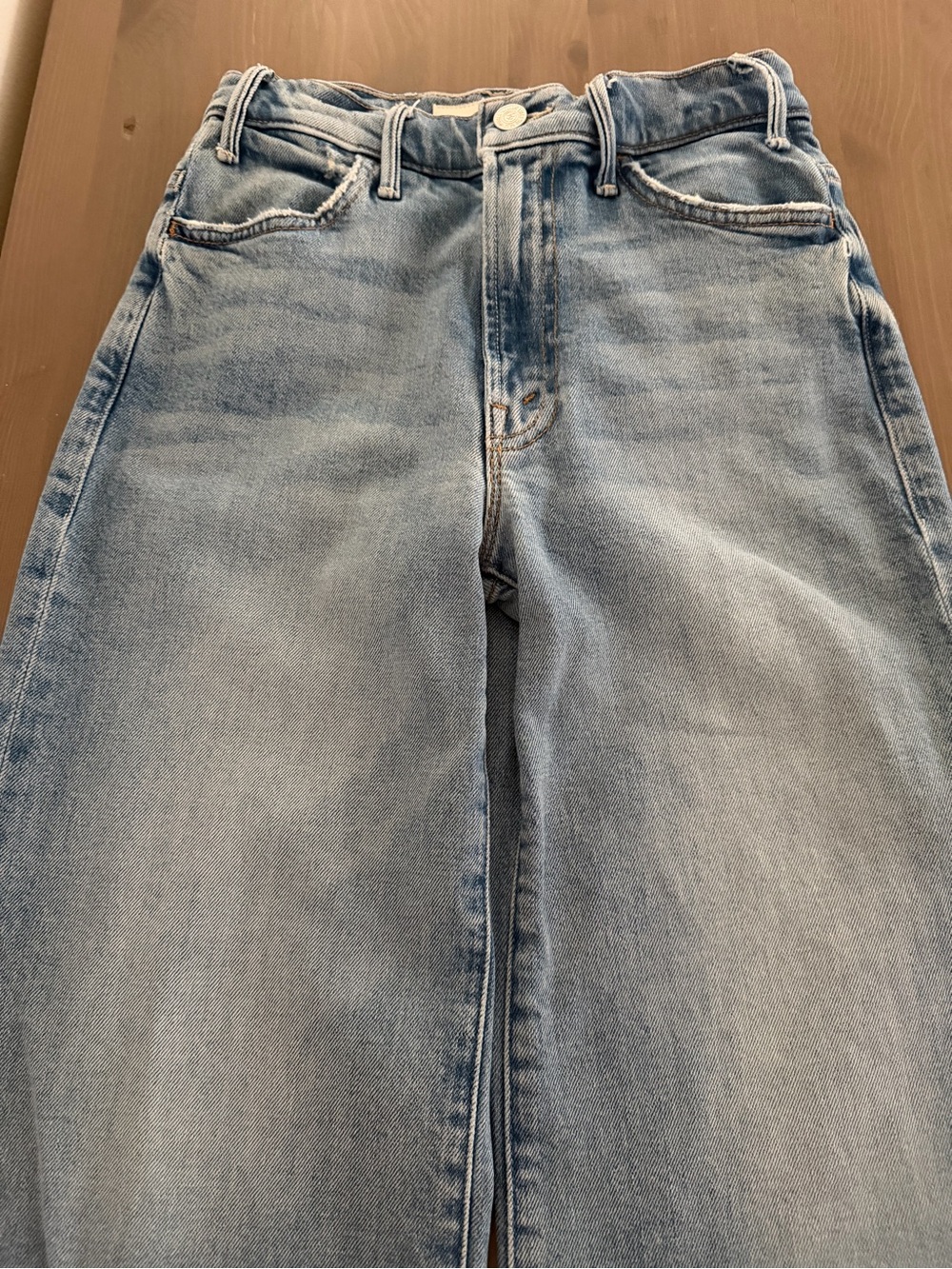 LIL MOTHER Light Blue High-Waist Wide Leg Jeans.  Mother jeans petite. - Picture 8 of 11